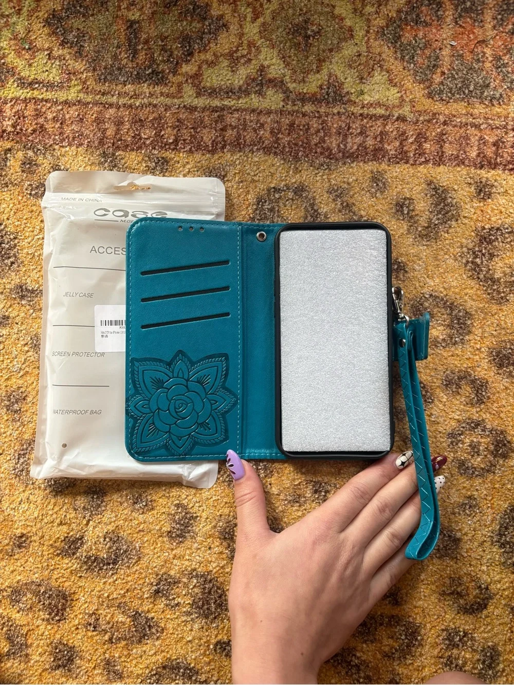 Teal Butterfly Wallet Phone Case - Mobile Case